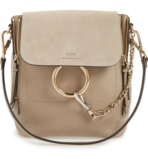 chloe faye backpack nougat|CHLOE Suede Calfskin Small Faye Backpack Nougat.